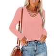thumbnail image 5 of aidice Womens T Shirts for Casual Round Neck Long Sleeve Tops Fitting Comfy Solid Color Tee Shirts, 5 of 9