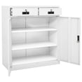 thumbnail image 6 of vidaXL Office Cabinet White 35.4"x15.7"x40.2" Steel, 6 of 11