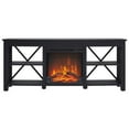 thumbnail image 4 of Evelyn&Zoe Sawyer Rectangular TV Stand with Log Fireplace for TV's up to 65" in Black, 4 of 8