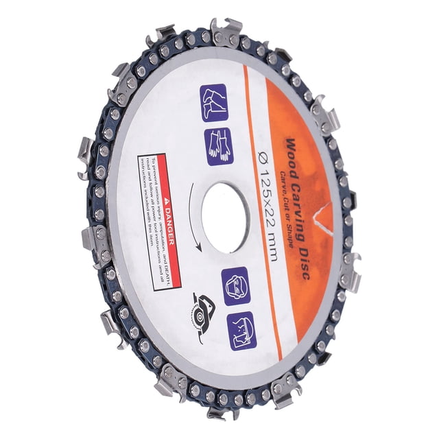Circular Chainsaw Blade, Grinding Attachment 5in Angle Grinder Chain Disc for Shaping for Engraving Yellow Card,Orange Card