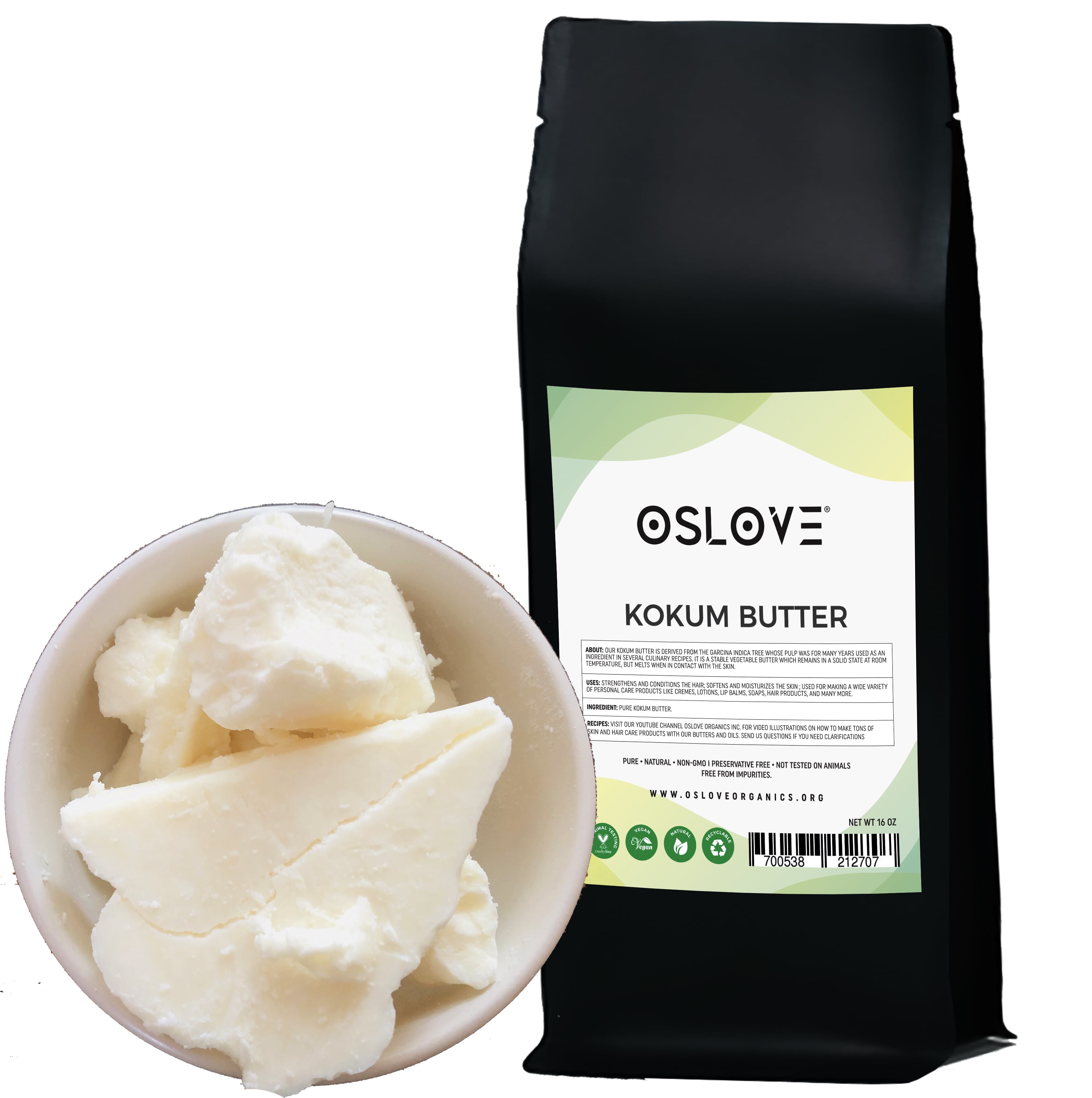 Kokum Butter 100 Pure and Natural 1 LB by Oslove Organics
