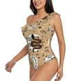 thumbnail image 5 of Daiia Snake And Flower Women's One Piece Swimsuits Personalized One Shoulder Swimwear Asymmetric Ruffle Bathing Suits-Medium, 5 of 8