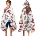 thumbnail image 3 of White Christmas Santa and Character Pattern Hooded Bath Towel，50"x30" for Ages 3 To 12 Kids, Quick Dry Lightweight Soft Microfiber Hood Beach Towel Cover Up for Kids, 3 of 7