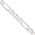thumbnail image 2 of 925 Sterling Silver 7.5mm Figaro Link Anchor Mariner Chain Necklace, 2 of 4