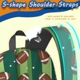 thumbnail image 5 of Football Stripe Darkgreen Pattern 17" Waterproof Oxford School Backpacks for Teens, S-Shape Padded Straps, for School, Travel, Hiking, Camping, 5 of 5