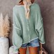 thumbnail image 1 of Women's Pullover Sweater, Knitted Sweater Round Neck Machine Washable Long Sleeves For Spring For Home For Dating ANGGREK Otros, 1 of 5