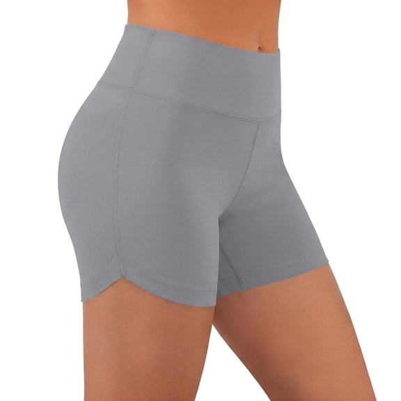 Short Legging for Women Strenchy Biker Shorts High Waiste Tummy Control Shorts Soft Workout Yoga Athletic Shorts Gray 2XL