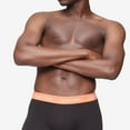 thumbnail image 4 of Calvin Klein Men's Underwear Cotton Stretch 3-Pack Trunk, Black Bodies W/Work Blue, Ocean HUE, Turned Mango WBS, M, 4 of 5