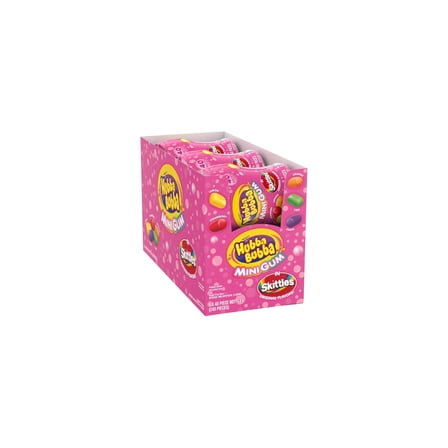 Hubba Bubba Skittles Original Bubble Gum – 6 Bottles × 40 Count Each – Assorted Fruit Flavor Chewing Gum