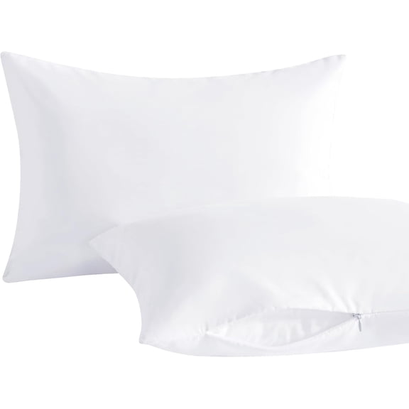 Toddler Pillows with Zippered Pillowcases, Soft Breathable Microfiber Down Alternative, Washable, Pack of 2, Comfortable Sleep for Crib Bed and Travel, Safe and Durable for Kids As shown
