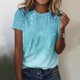 thumbnail image 5 of Camisetas de Manga Corta para Mujeres Moda Impresa Cuello Redondo Camiseta, Lentejuelas Detalle para Primavera Verano Casual Y Fiesta, 5 of 8