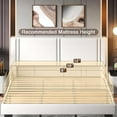 thumbnail image 5 of Honfach King Bed Frame, Velvet Upholstered Platform Bed Frame, Solid Wood Slats & Heavy Duty Feet Support, No Box Spring Needed, Noise-Free, Easy Assembly, White, 5 of 8
