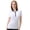 White/Black, variant on Monterey Club Women's Metallic Stripe Contrast Golf Polo Shirt #2256