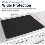 Linda’s Essentials 28x20 Inches Silicone Stove Top Covers for Electric Stove Black - Glass Stove Top Cover