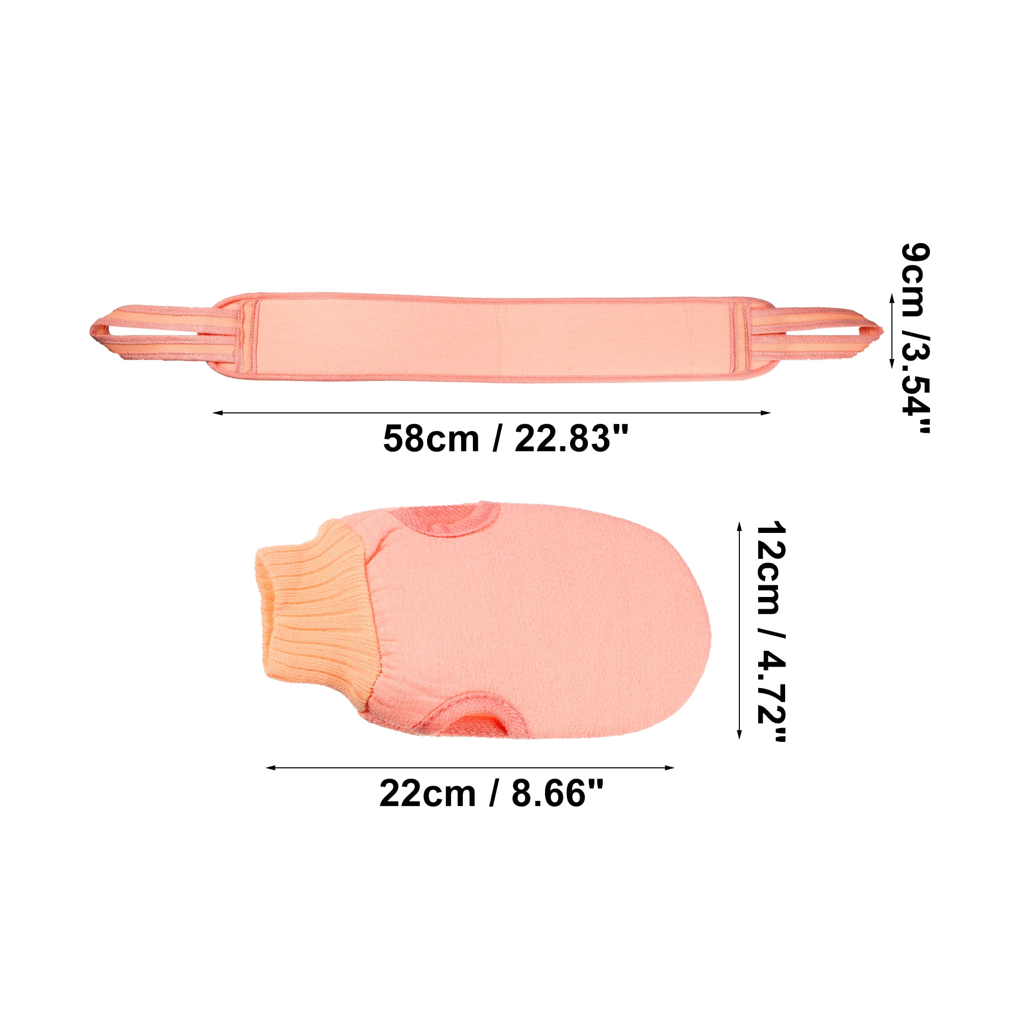 Unique Bargains 2Pcs Bath Brush Set for Bathroom Shower 22.83 Inches Long Pink