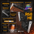 thumbnail image 4 of ATTACK SHARK R68 HE 60% Wired RGB Gaming Keyboard, Hall Effect Magnetic Switches, 8000Hz Polling Rate, Rapid Trigger, PC/Mac Compatible, Ink, 4 of 11