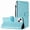 Blue, variant on for iPhone 15 Crocodile Texture Faux Leather Wallet Case, with Credit Card Slots Kickstand Magnetic Calsp Wrist Strap Protection Shockproof Slim Folio Flip Phone Cover, Yellow