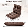 thumbnail image 4 of Giantex Chaise de Sol Réglable, Chaise Longue de Jeu à 14 Positions, Sofa Paresseux Rembourré, Café, 4 of 9