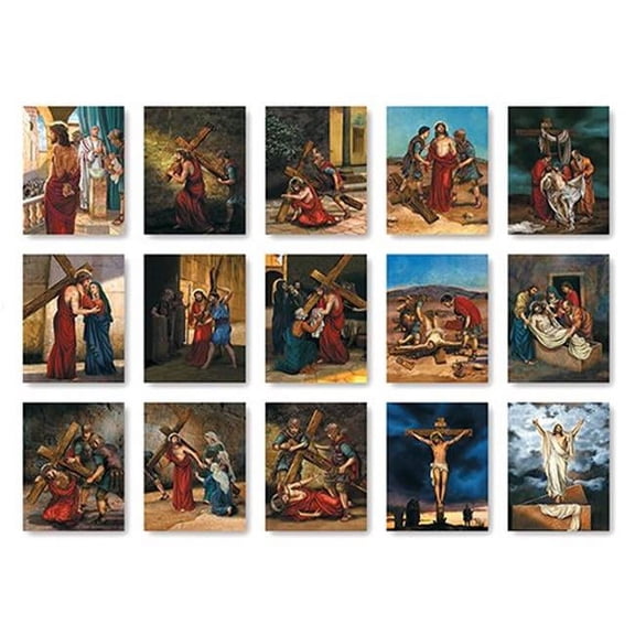 Christian Brands F4910 Stations of the Cross Banners - Set of 15