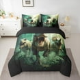 thumbnail image 2 of Manfei Boys Dinosaur Bedding Comforter Set 7pcs, Dino Theme Full Bedding Set, Jungle Wildlife Fitted Sheet Flat Sheet, Super Cozy Room Decor, 2 of 8