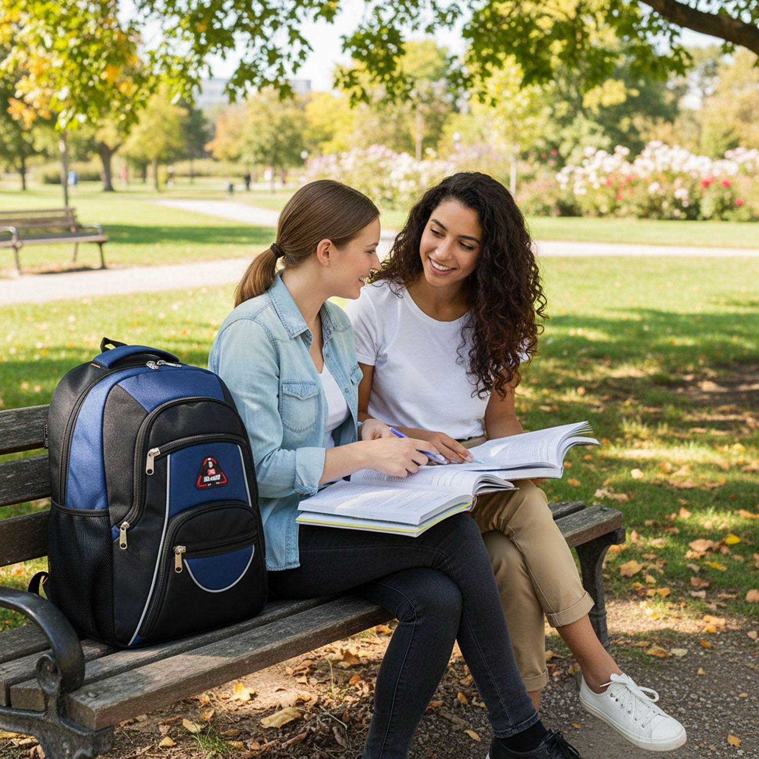 Extra Large Travel Backpack with Laptop Pocket,35L Lightweight Travel Work College School Bag for Men and Women,Navy,06512