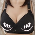 thumbnail image 2 of KBODIU Everyday Bras for Women, Plus Size Comfort Bras, Women's Ultimate Lift Wirefree Bra Non Steel Ring Print Sexy Four Breasted Bra Underwear Bras No Underwire Black, 2 of 4