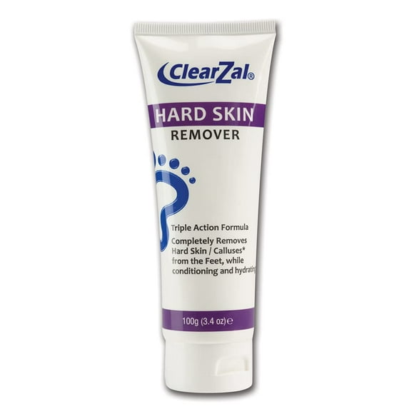 ClearZal Crème pour les Pieds pour les Peaux Dures, Aide à Éliminer les Callosités et le Maïs Tout en Laissant une Peau Douce et Lisse, Hydratante et Conditionnante Formule Triple Action avec de l'Aloe Vera, 3,4 Onces Tube
