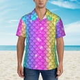 thumbnail image 2 of Xecao Rainbow Scales2 print Hawaiian shirt - a stylish short-sleeve button-down for men, perfect for casual beach and tropical outings., 2 of 9