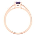 thumbnail image 4 of 1 ct Oval Cut Simulated Alexandrite Solitaire 14K Rose Gold Womens Engagement Ring, 4 of 5