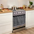 thumbnail image 7 of Handmade Farmhouse Oven Skirt, Handmade Oven Skirts Curtain Cover, Effortless Install, Hide Clutter for Stove Washer, Tabs & Ruffled Trim, 23.6*17.7In Black, 7 of 7