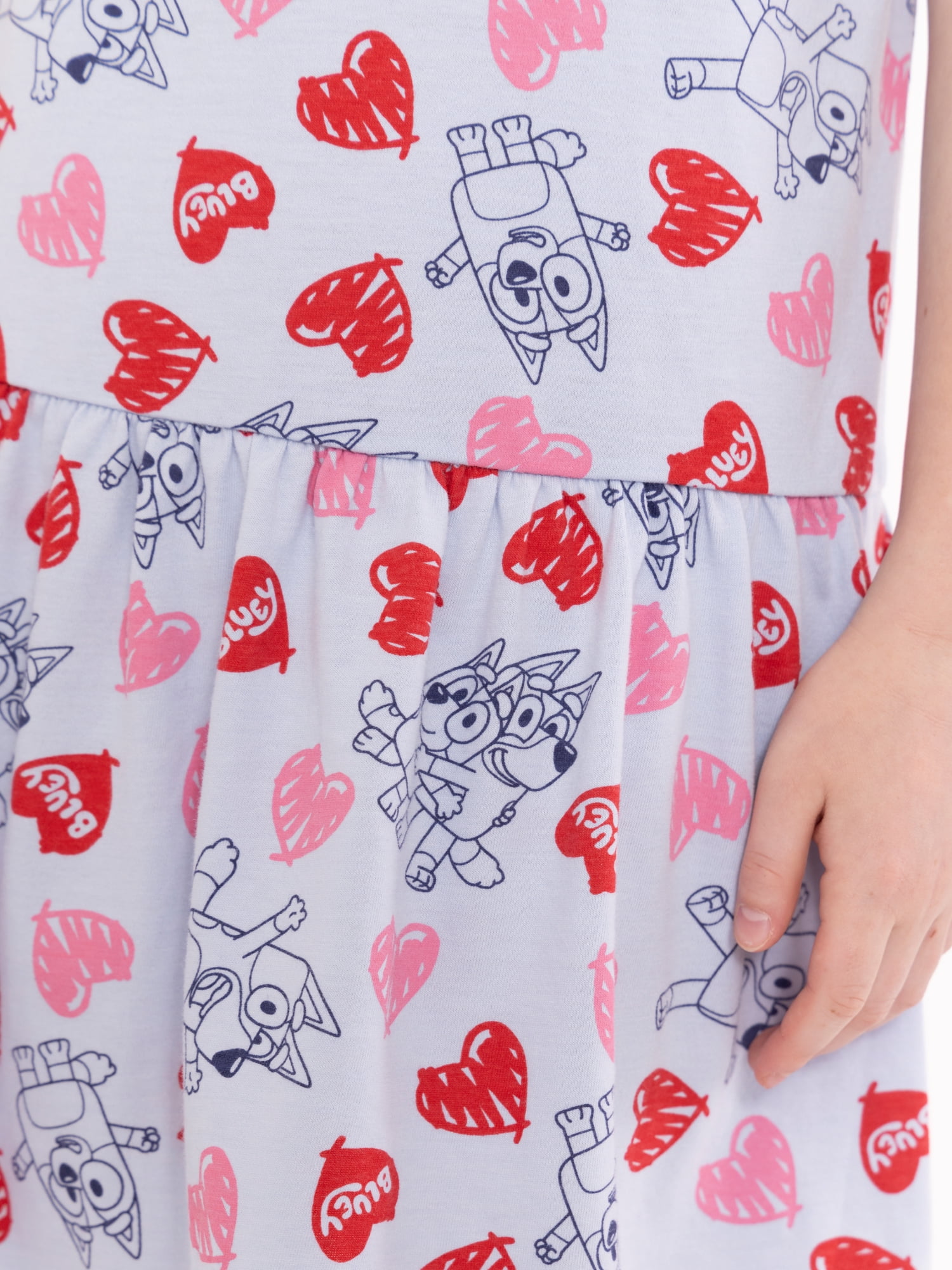 Bluey Girls’ Print Dress with Short Sleeves, Sizes 4-12