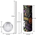 thumbnail image 5 of 20oz Halloween Spooky Words and Icons Skinny Tumblers Stainless Steel Tumbler with Lid and Straw,Vacuum Insulated Double Wall Travel Tumbler Cups with Cleaning Brush for Coffee,Tea, 5 of 6