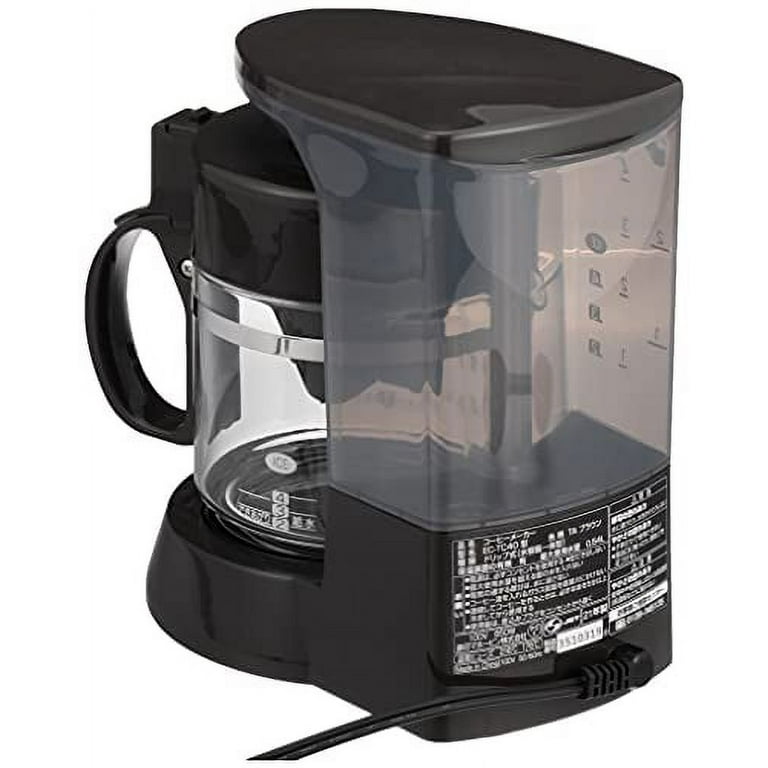 Zojirushi Drip Coffee Maker, 4-Cup Glass Container, Paper Filter, Coffee Street Black Ec-td40am-ba