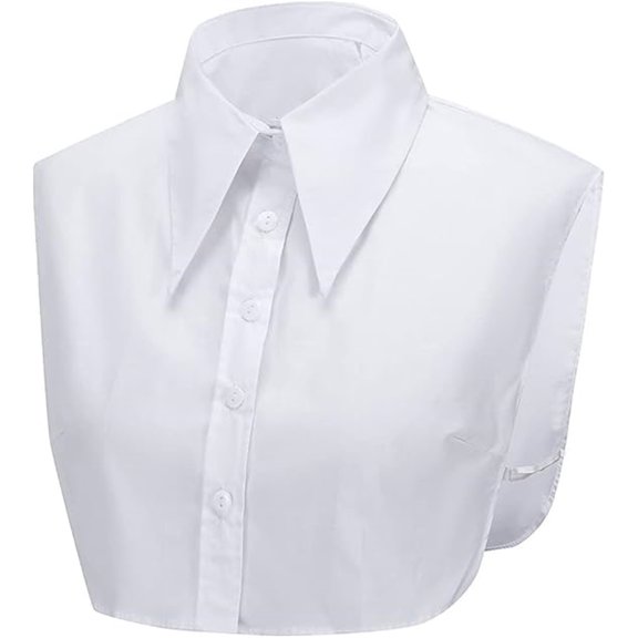 Detachable Collar Faux Shirt Collars for Women Men Collar for Women, Graduation Daily Wear Halloween（Big pointed collar, white）