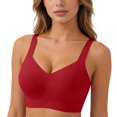 thumbnail image 3 of Jelly Bras for Women Push Up, No Underwire Bra, Comfy Soft Buttery Yoga Bralette, Everyday Sport Tshirt Bras, Wirefree Seamless Support | TruBelle,Red XL, 3 of 6