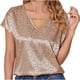 thumbnail image 1 of Verano mujer leopardo estampado manga corta cuello en V Casual Tee Tops Fridja  ghk6126, 1 of 8