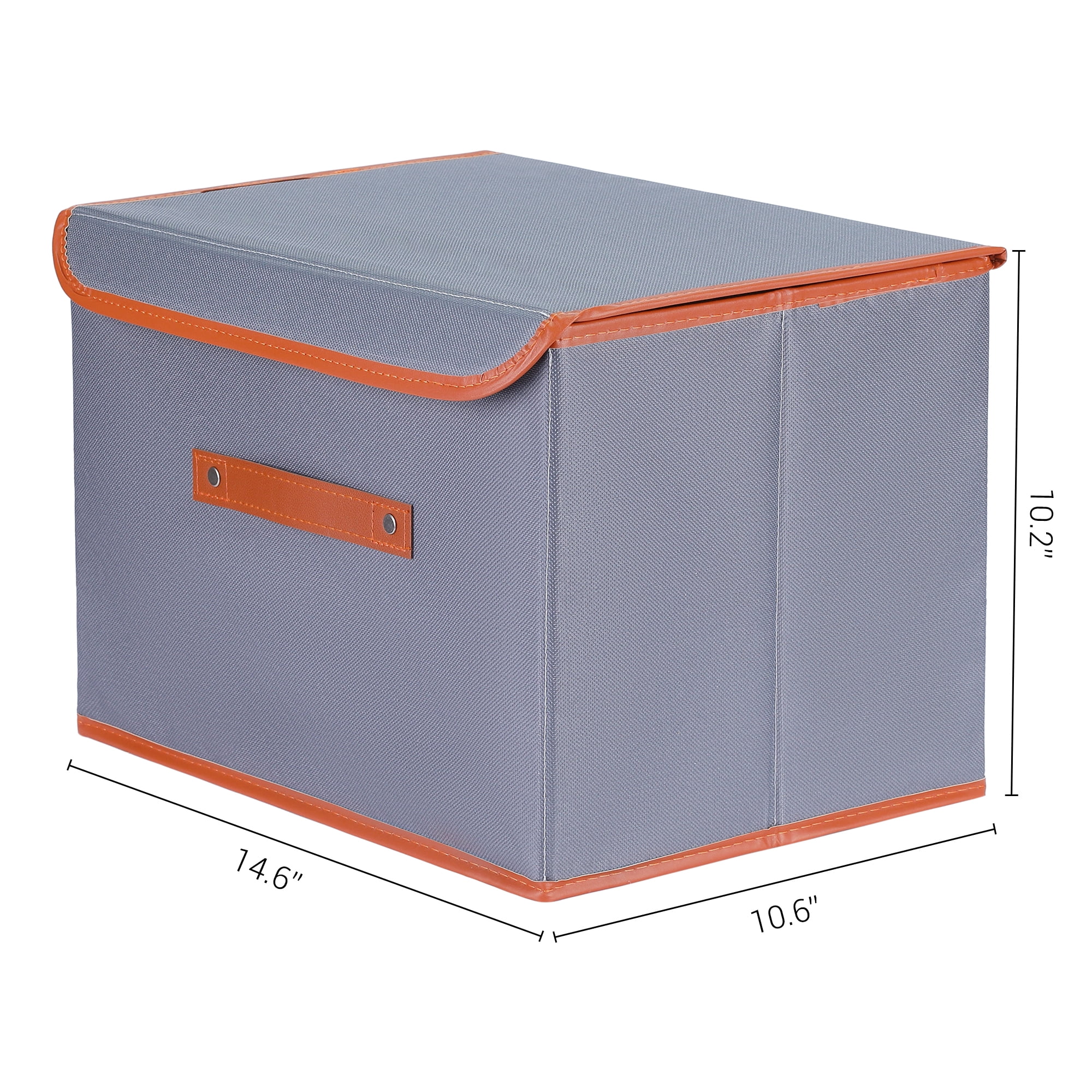 Unique Bargains Storage Cube Storage Bin with Handles Collapsible Storage Basket Grey