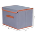 thumbnail image 4 of Unique Bargains Storage Cube Storage Bin with Handles Collapsible Storage Basket Grey, 4 of 7