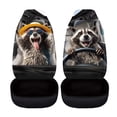 thumbnail image 4 of Jeiento Funny Raccoon Driver Car Seat Covers Comfortable Front Car Seat Covers Elastic Fabrics Automotive Interior Accessory Universal Fit Most Cars SUV, 4 of 7