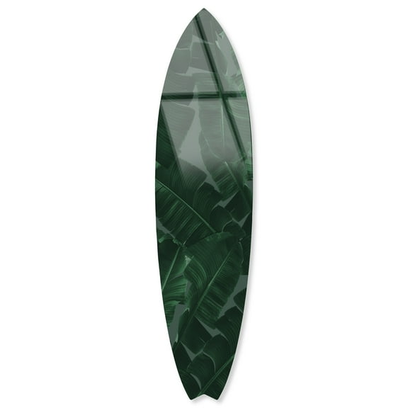 Notoriart Leaves I Surfboard Acrylic Wall Art Die-Cut Coastal Modern High-Gloss Home Decor, 15" x 60"