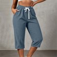 thumbnail image 6 of LIaqionyy Capri Pants for Women Corduroy High Waisted Wide Leg Cropped Pant Casual Loose Trouser with Pockets, 6 of 8