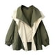 thumbnail image 2 of Ailaofu Womens Cropped Jacket Contrast Collar Utility Coat Cargo Jacket Barn Jacket Outwear, 2 of 3