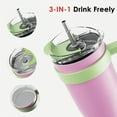 thumbnail image 3 of 40oz Tumbler with Handle & Straw Lid - Perfect Reusable Stainless Steel Water Bottle Travel Mug for Iced Coffee & Tea Great Gift for Women, 3 of 7