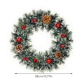 thumbnail image 3 of 13.77 Inch Christmas Wreath with Red Berries, Pinecones & Bow - Front Door & Indoor/Outdoor Decor for Xmas Season Party Home, 3 of 7