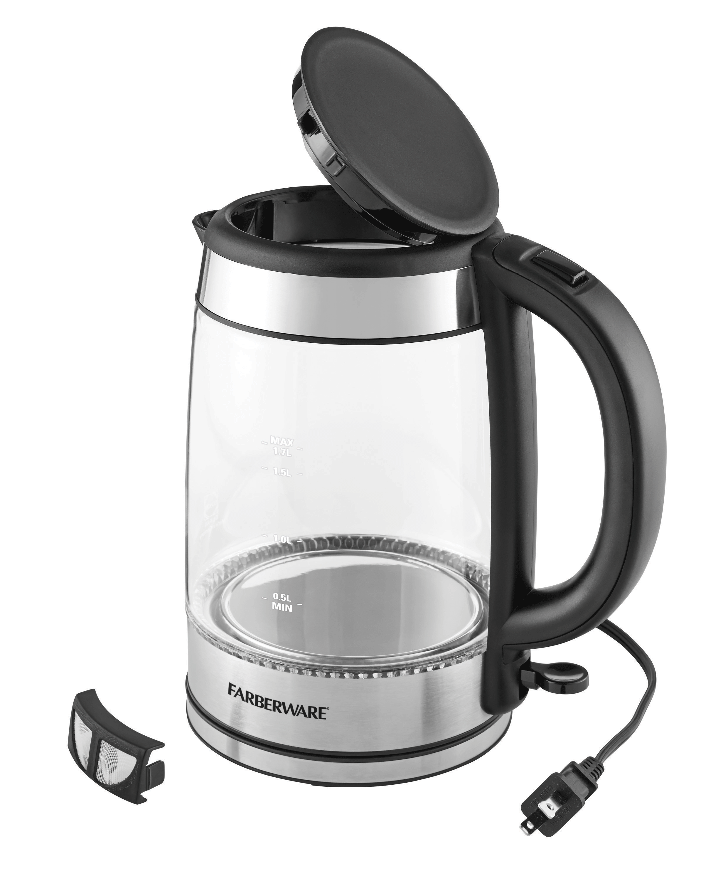 Farberware Royal Glass and Stainless Steel 1.7 Liter Electric Tea Kettle, Cordless - image 5 of 6