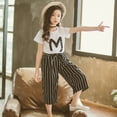 thumbnail image 6 of Girls Clothes Set Kids Stripe Pants Short Sleeve Outfits Toddler Summer Suit Clothing 4th of July Clothing Essentials, 6 of 9
