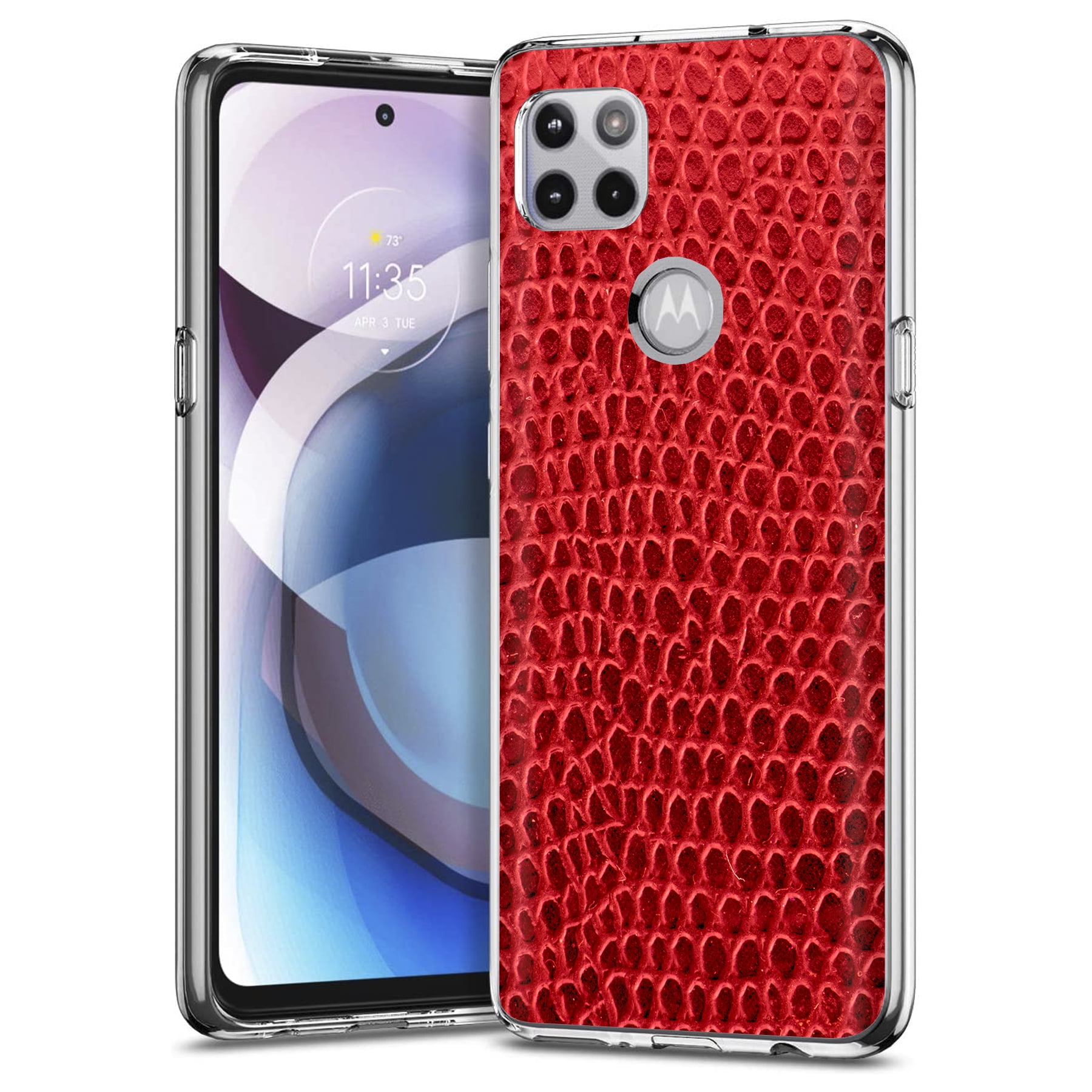 USA TalkingCase Slim Hybrid Case for Samsung Galaxy A12 5G Dual-Layer Hybrid Cover Strong Red Leather Texture Print Light Weight Slim