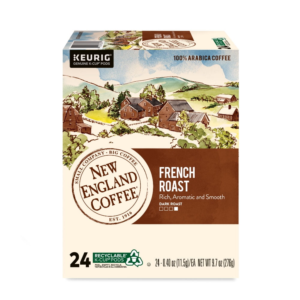 New England Coffee French Roast KCup Coffee Pods, Dark Roast, 24 Ct