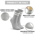 thumbnail image 3 of Striped Performance Socks: Women's Retro Cotton Crew for Athletic Edge Size 6-11, 3 of 5