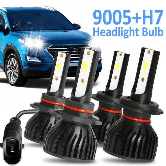 OBNDVU LED Headlight Bulbs for Hyundai Tucson 2019 2020 2021 High Low Beam 4 Pack